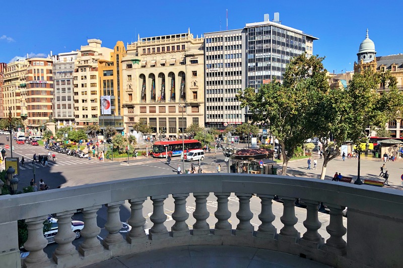 Blick vom Balkon des Rathaus in Valencia