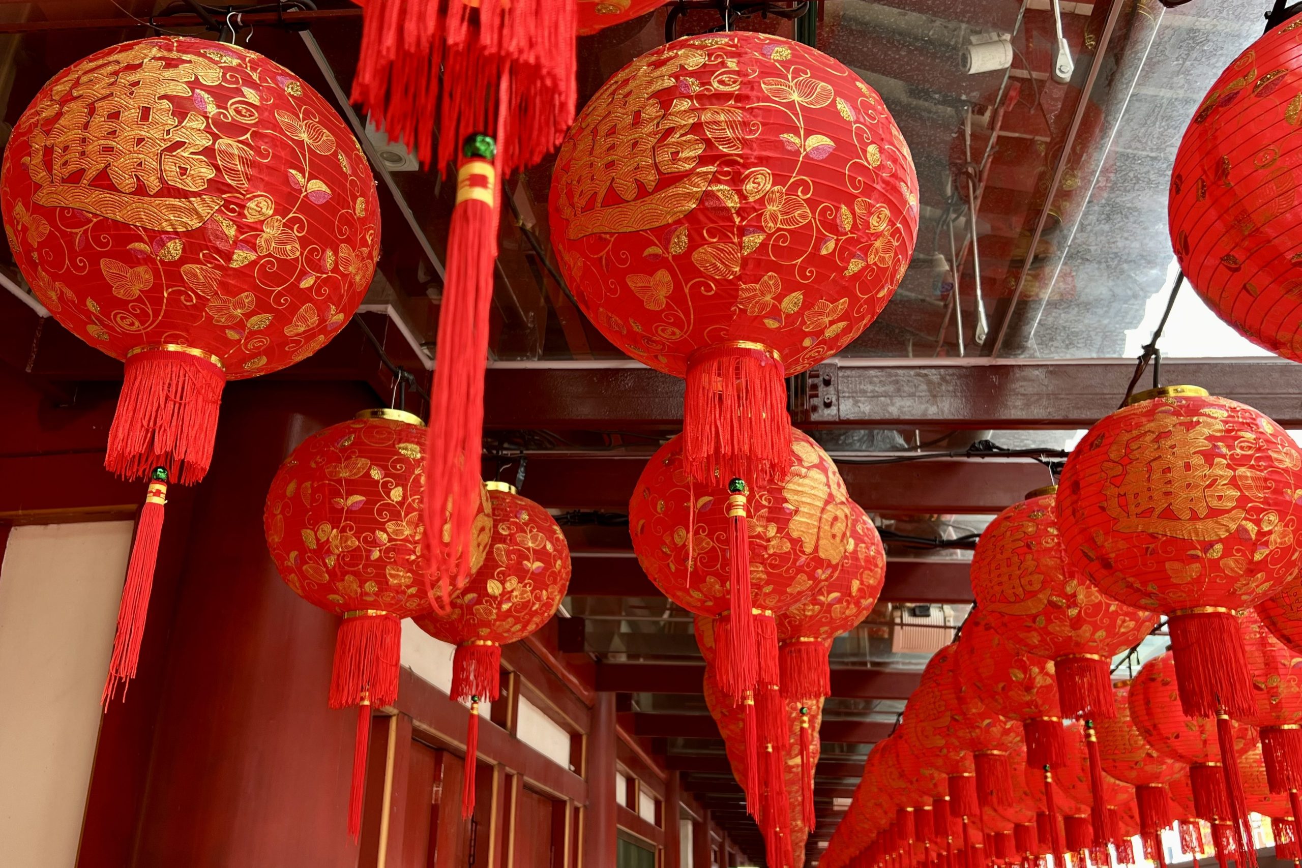Deko zum chinesichen Neujahrsfest beim Ausflug Singapur auf eigene Faust 